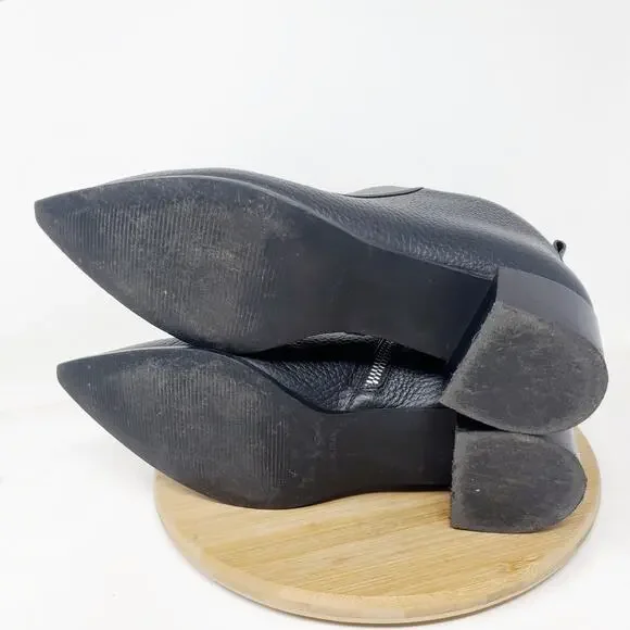 Everlane The Boss Bootie Womens 7 Black Leather Pebbled Pointed Toe Ankle Shoes - Picture 12 of 14